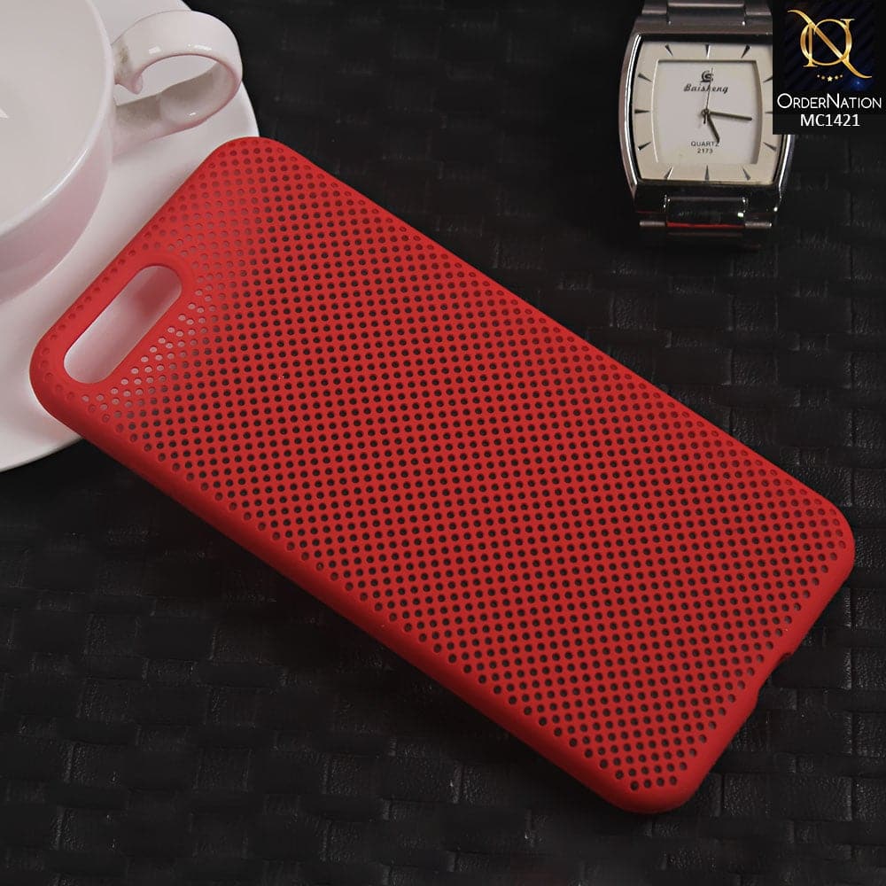 iPhone 8 Plus / 7 Plus Cover - Red - Soft Candy Doted Silica Gell Breathing Case