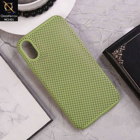 iPhone XR Cover - Light Green - Soft Candy Doted Silica Gell Breathing Case