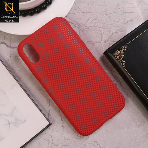 iPhone XS Max Cover - Red - Soft Candy Doted Silica Gell Breathing Case