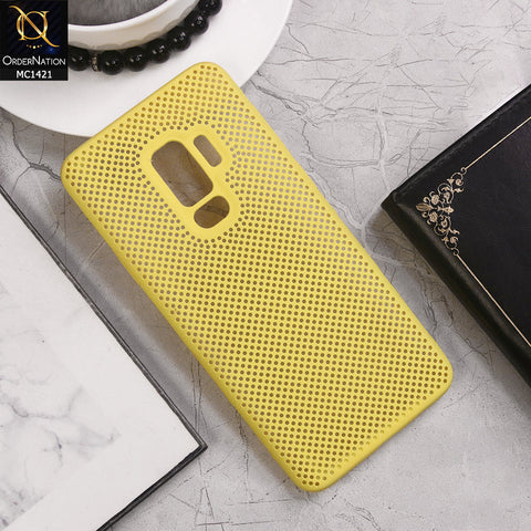 Samsung Galaxy S9 Plus Cover - Yellow - Soft Candy Doted Silica Gell Breathing Case