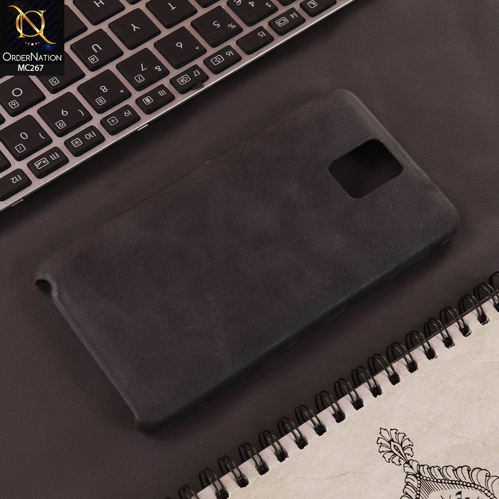 Samsung Galaxy Note 3 Cover - Black - New Leather Feel Type Soft Case