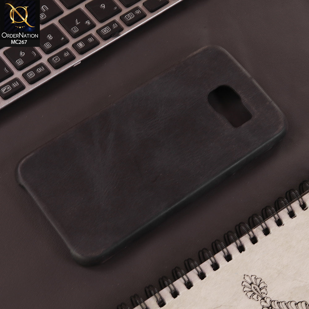 Samsung Galaxy S6 Cover - Black - New Leather Feel Type Soft Case