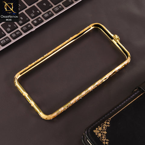 iPhone 6s Plus / 6 Plus Cover - Golden -  Bling Diamond Rhinestone Crystal Metal Bumper Frame Edge