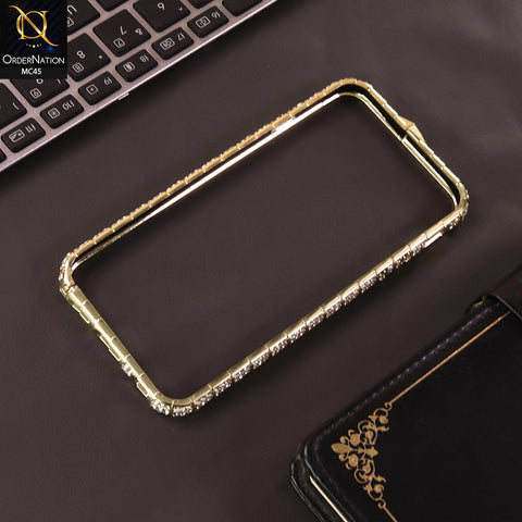 iPhone 6S / 6 Cover - Golden -  Bling Diamond Rhinestone Crystal Metal Bumper Frame Edge