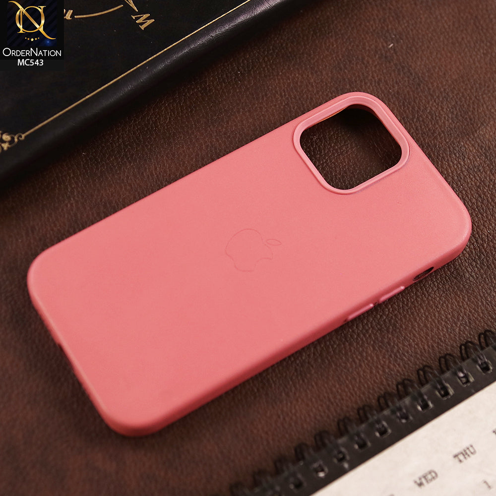 iPhone 12 Cover  - Pink - Luxury Elegant Leather Soft Case
