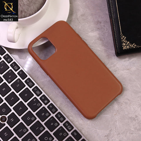 iPhone 12 Mini Cover - Brown -  Luxury Elegant Leather Soft Case