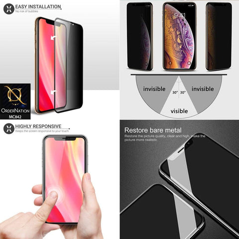 iPhone XR Screen Protector - Black - Privacy Tempared Glass Screen Protector