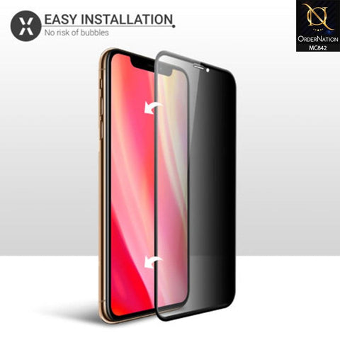 iPhone XR Screen Protector - Black - Privacy Tempared Glass Screen Protector