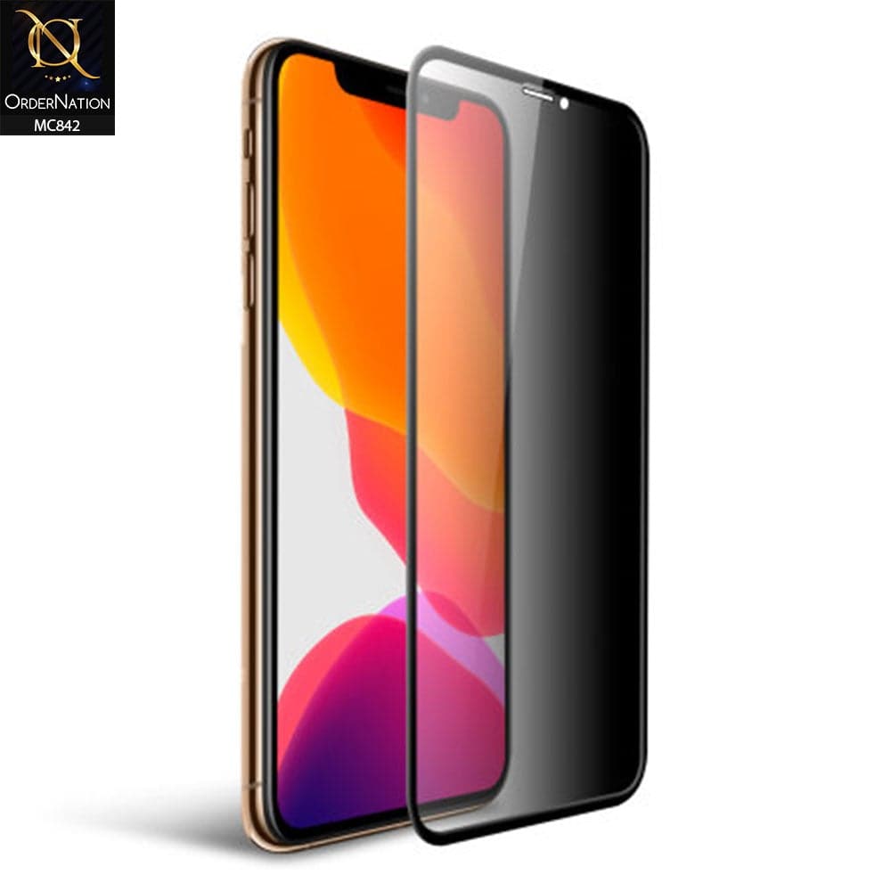 iPhone XR Screen Protector - Black - Privacy Tempared Glass Screen Protector