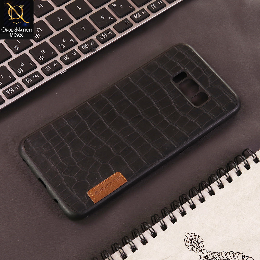 Samsung Galaxy S8 Plus Cover - Black - New 3D Design Leather Feel Type Shell Case