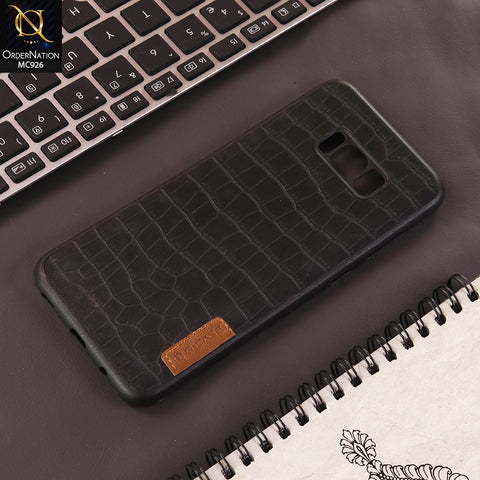 Samsung Galaxy S8 Plus Cover - Black - New 3D Design Leather Feel Type Shell Case