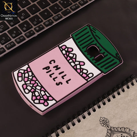 Samsung Galaxy S6 Edge Cover - Pink - Funny 3D Cartoon Chill Pills Capsule Bottle Shaped Soft Silicone Full Protection Shockproof Cases Cover