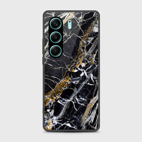 Tecno Camon 40 Pro - Black Marble Series - HQ Premium Shine Durable Shatterproof Case