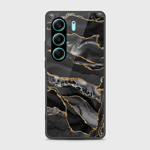 Tecno Camon 40 Pro - Black Marble Series - HQ Premium Shine Durable Shatterproof Case