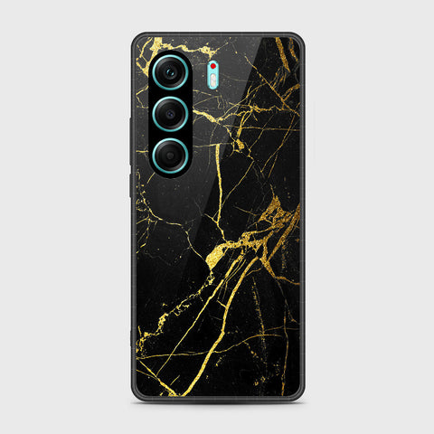 Tecno Camon 40 Pro - Black Marble Series - HQ Premium Shine Durable Shatterproof Case