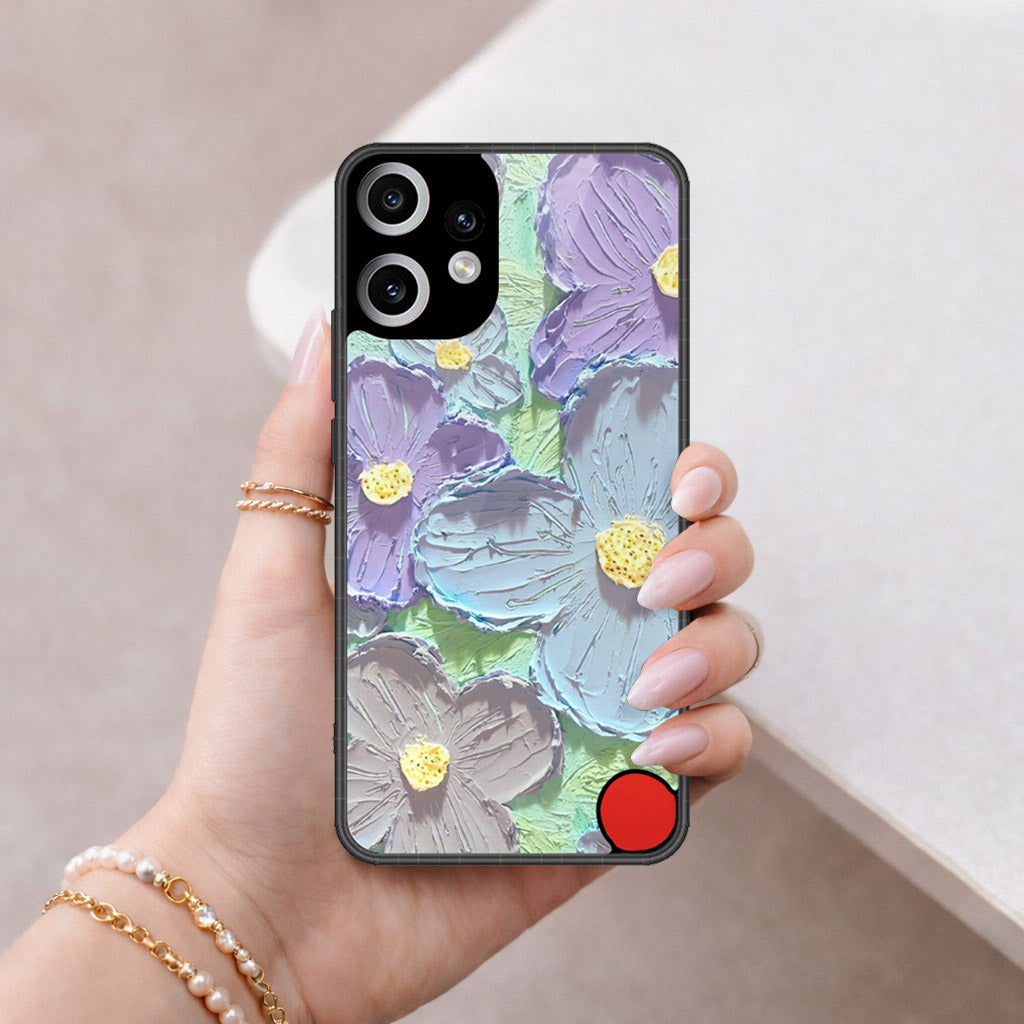Nothing Phone CMF 2 Pro Cover - Floral Series - Design 1 - Purple & Aqua - HQ Premium Shine Durable Shatterproof Case