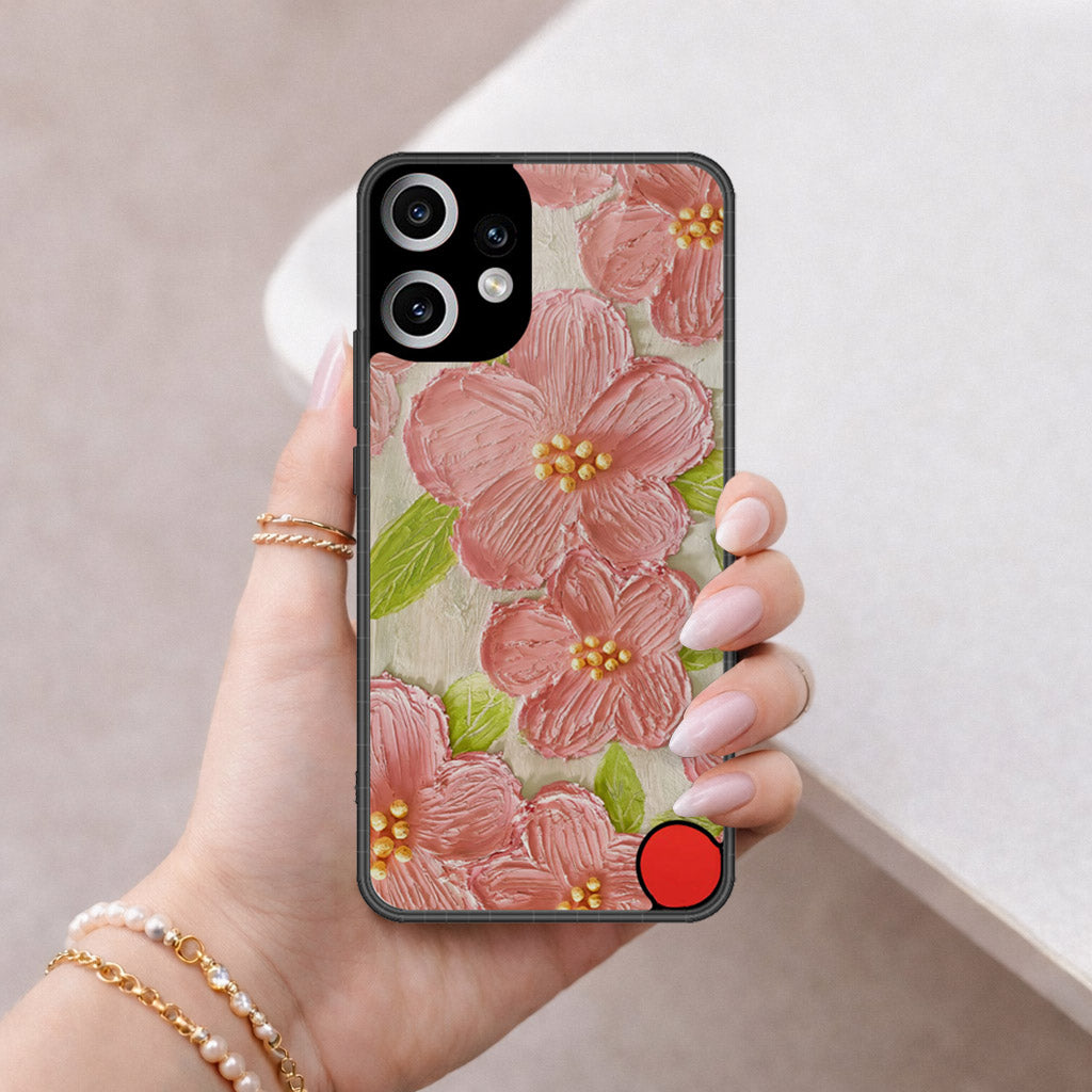 Nothing Phone CMF 2 Pro Cover - Floral Series - Design 9 - Pink & Green - HQ Premium Shine Durable Shatterproof Case