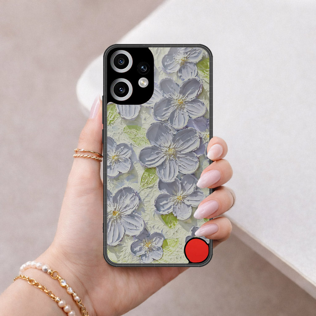 Nothing Phone CMF 2 Pro Cover - Floral Series - Design 12 - Grey & Green - HQ Premium Shine Durable Shatterproof Case