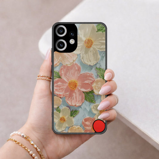 Nothing Phone CMF 2 Pro Cover - Floral Series - Design 16 - Cyan & Pink - HQ Premium Shine Durable Shatterproof Case