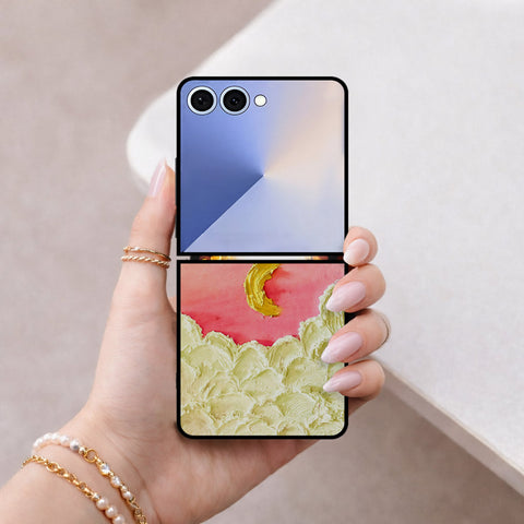 Samsung Galaxy Z Flip 7 Cover - Floral Series - Design 7 - Pink & Yellow - HQ Premium Shine Durable Shatterproof Case