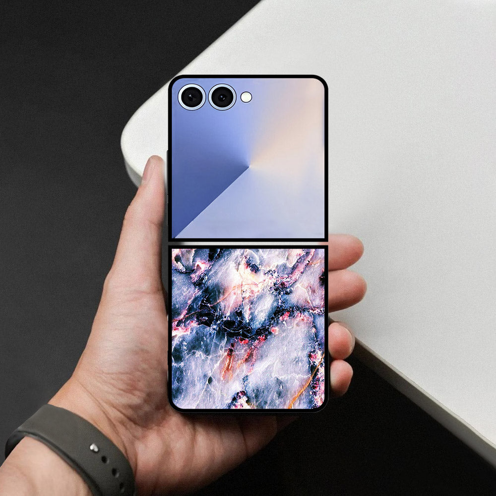 Samsung Galaxy Z Flip 8 Cover - Colorful Marble Series - HQ Premium Shine Durable Shatterproof Case