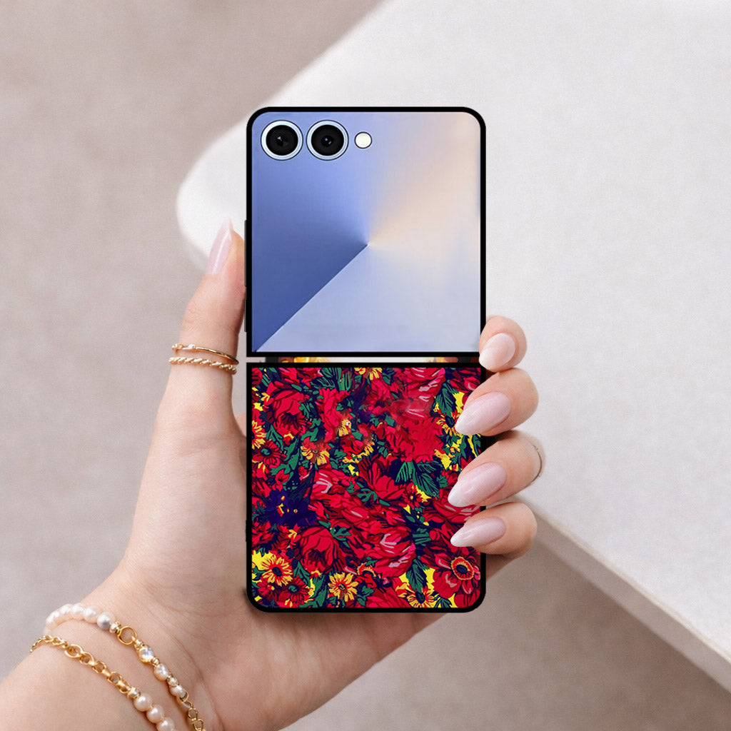 Samsung Galaxy Z Flip 8 Cover - Floral Series - HQ Premium Shine Durable Shatterproof Case