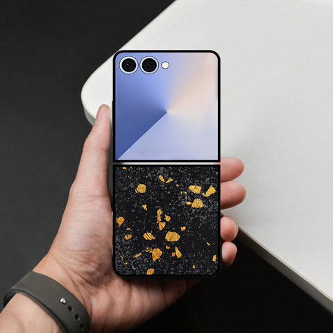 Samsung Galaxy Z Flip 8 Cover - Black Marble Series - HQ Premium Shine Durable Shatterproof Case