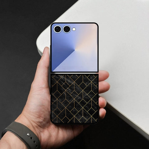 Samsung Galaxy Z Flip 8 Cover - Black Marble Series - HQ Premium Shine Durable Shatterproof Case