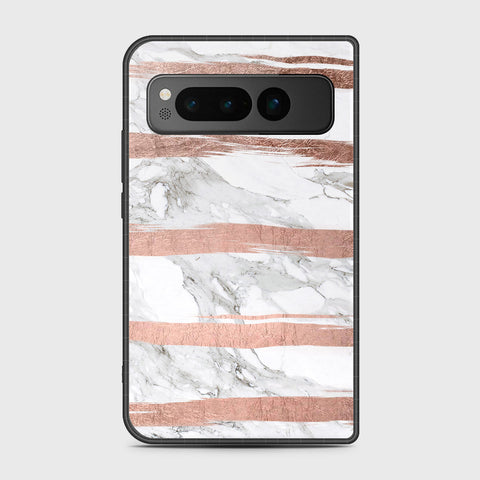 Google Pixel Fold - White Marble Series - HQ Premium Shine Durable Shatterproof Case