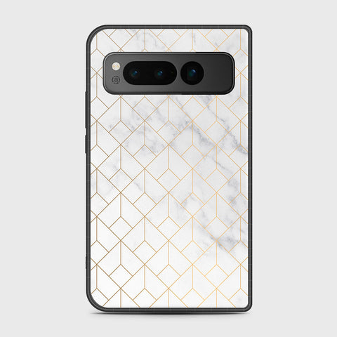 Google Pixel Fold - White Marble Series 2 - HQ Premium Shine Durable Shatterproof Case