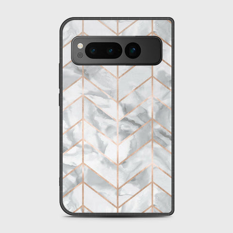 Google Pixel Fold - White Marble Series 2 - HQ Premium Shine Durable Shatterproof Case