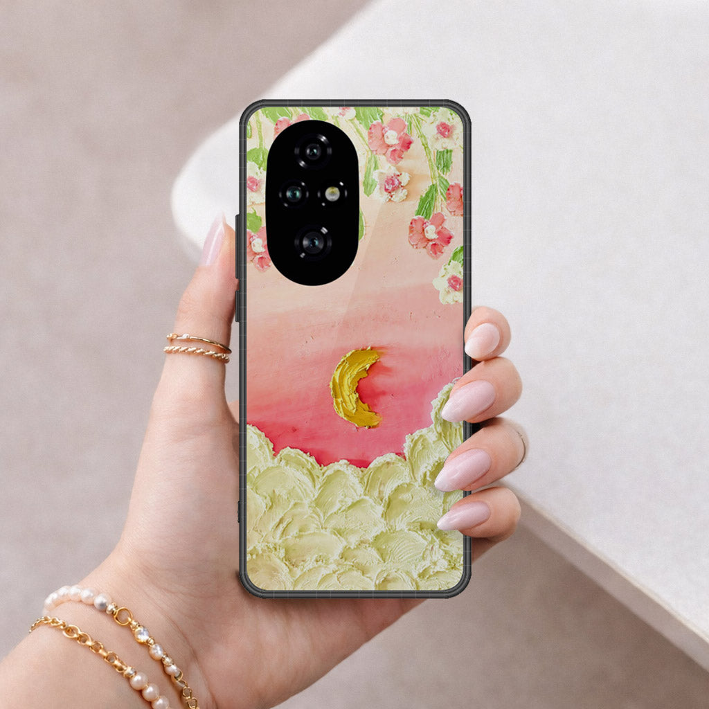 Honor 200 Cover - Floral Series - Design 7 - Pink & Yellow - HQ Premium Shine Durable Shatterproof Case
