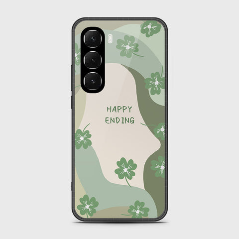 Infinix Hot 60i 4G - Happy Series - HQ Ultra Shine Premium Infinity Glass Soft Silicon Borders Case
