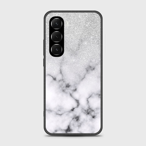 Infinix Hot 60i 4G - White Marble Series - HQ Ultra Shine Premium Infinity Glass Soft Silicon Borders Case