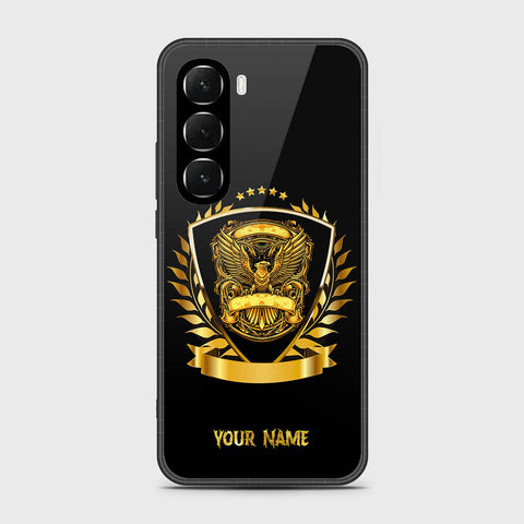 Infinix Hot 60 - Gold Series - HQ Ultra Shine Premium Infinity Glass Soft Silicon Borders Case