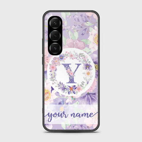 Infinix Hot 60i 4G - Personalized Alphabet Series - HQ Ultra Shine Premium Infinity Glass Soft Silicon Borders Case