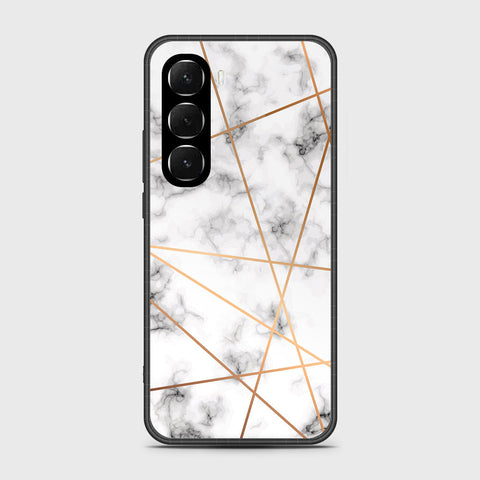 Infinix Hot 60i 4G - White Marble Series 2 - HQ Ultra Shine Premium Infinity Glass Soft Silicon Borders Case