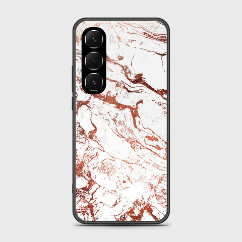 Infinix Hot 60 - White Marble Series 2 - HQ Ultra Shine Premium Infinity Glass Soft Silicon Borders Case