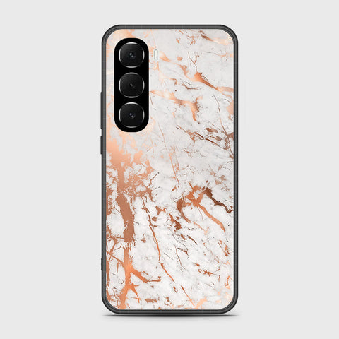 Infinix Hot 60i 4G - White Marble Series 2 - HQ Ultra Shine Premium Infinity Glass Soft Silicon Borders Case