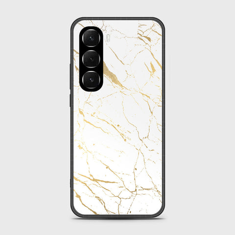 Infinix Hot 60i 4G - White Marble Series 2 - HQ Ultra Shine Premium Infinity Glass Soft Silicon Borders Case