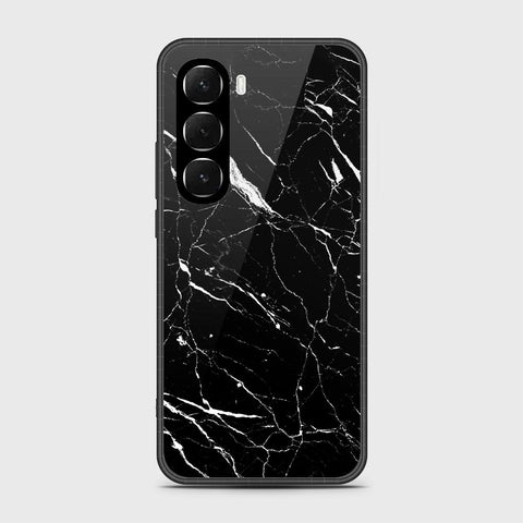 Infinix Hot 60i 4G - Black Marble Series - HQ Ultra Shine Premium Infinity Glass Soft Silicon Borders Case
