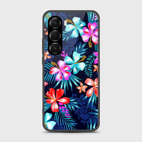 Infinix Hot 60i 4G - Floral Series - HQ Ultra Shine Premium Infinity Glass Soft Silicon Borders Case