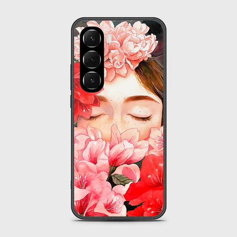Infinix Hot 60i 4G - Floral Series - HQ Ultra Shine Premium Infinity Glass Soft Silicon Borders Case