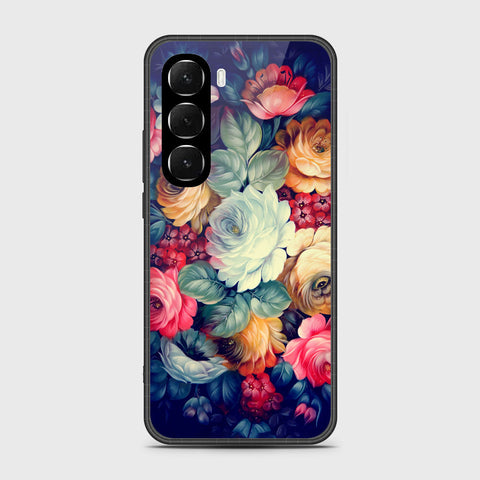 Infinix Hot 60 - Floral Series 2 - HQ Ultra Shine Premium Infinity Glass Soft Silicon Borders Case