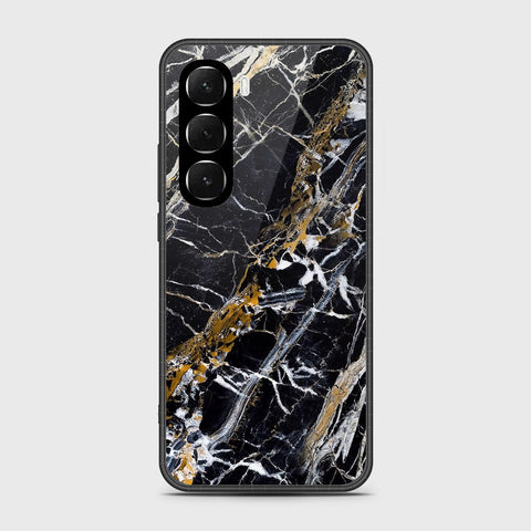 Infinix Hot 60i 4G - Black Marble Series - HQ Ultra Shine Premium Infinity Glass Soft Silicon Borders Case