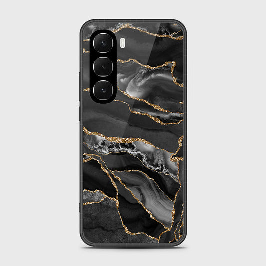 Infinix Hot 60i 4G - Black Marble Series - HQ Ultra Shine Premium Infinity Glass Soft Silicon Borders Case (Fast Delivery)(AS)
