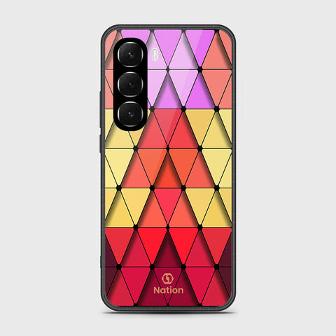 Infinix Hot 60 - Onation Pyramid Series - HQ Ultra Shine Premium Infinity Glass Soft Silicon Borders Case