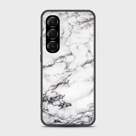 Infinix Hot 60i 4G - White Marble Series - HQ Ultra Shine Premium Infinity Glass Soft Silicon Borders Case
