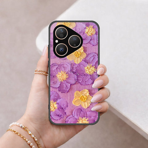Huawei Pura 80 Cover - Floral Series - Design 8 - Purple & Yellow - HQ Premium Shine Durable Shatterproof Case