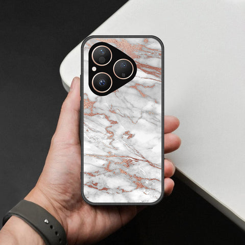 Huawei Pura 80 Cover - White Marble Series 2 - HQ Premium Shine Durable Shatterproof Case